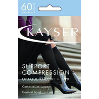 Kayser Support Compression Opaque Knee Hi's 60 Denier Comfort Band Cushion Sole H10111