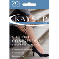 Kayser Plus Support Compression Knee Hi's Fuller Figure Fit 20 Denier H10214