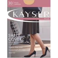Kayser Plus Sheer Cover Tights 30 Denier Comfort Brief Fuller Figure Fit H10621