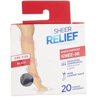 Sheer Relief 20 Denier Sheer Support Knee Hi Graduated Compression H33085