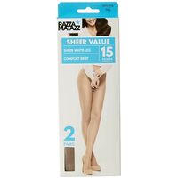 Razzamatazz Sheer Value 15D Comfort Brief 2 Pair Pack Reinforced Toe H80034